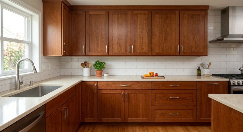 Cherry Cabinet Refacing in Carmel, IN